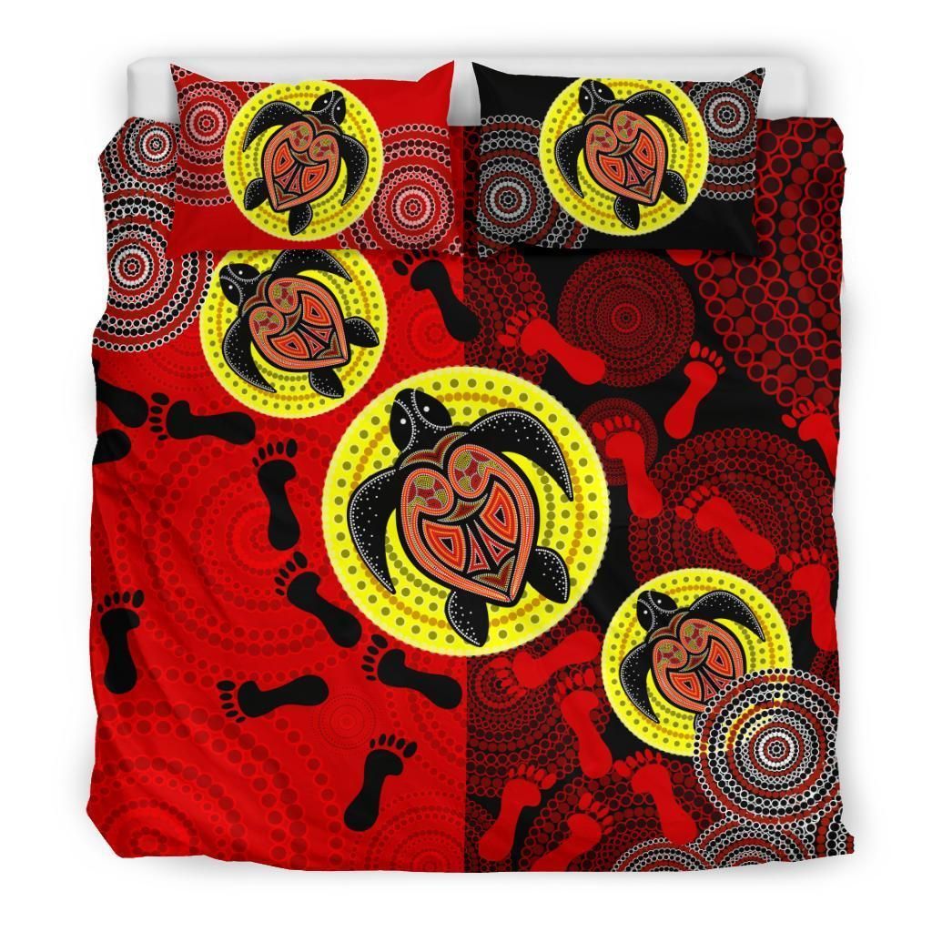 Aboriginal Bedding Set, Turtle Footprint Circle Dot Painting-HP