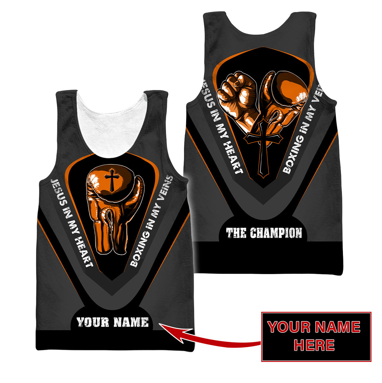 Custom Name Jesus In My Heart, Boxing In My Veins 3D All Over Printed Unisex Shirt