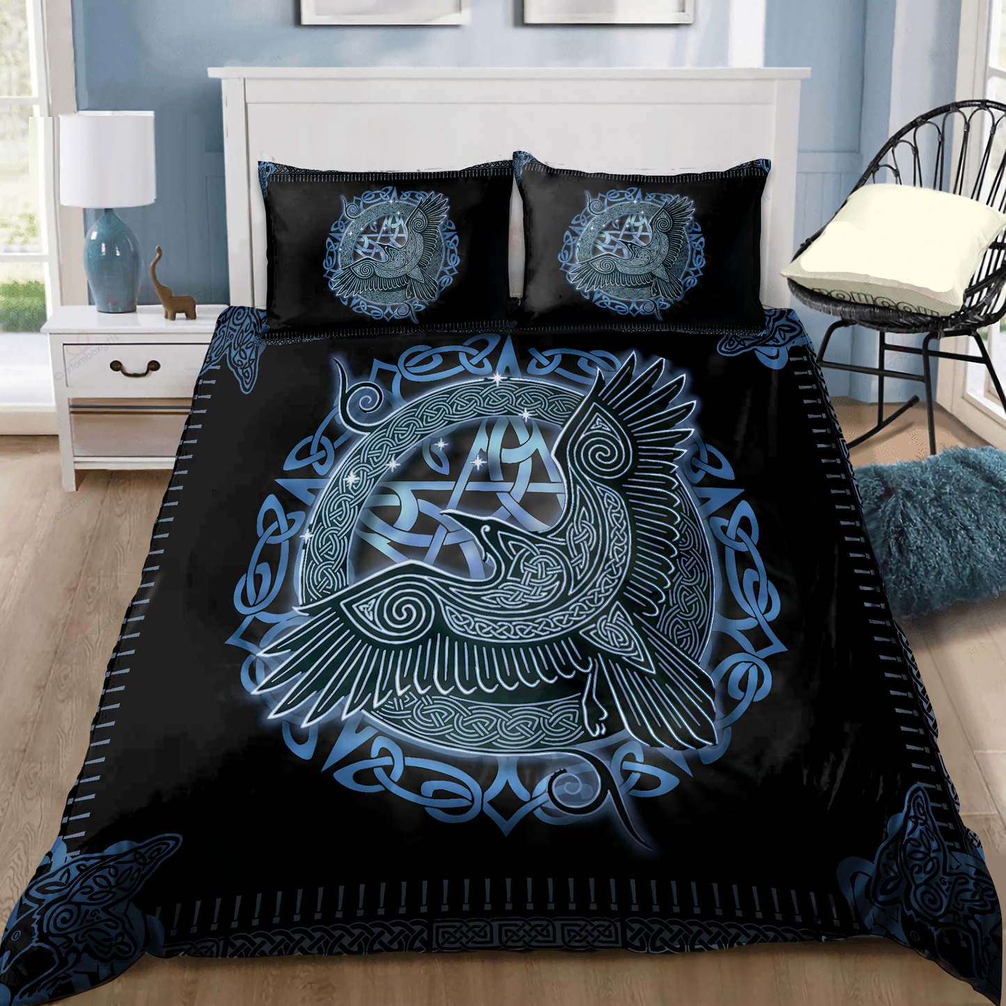 Premium Wicca Raven All Over Printed Bedding Set MEI