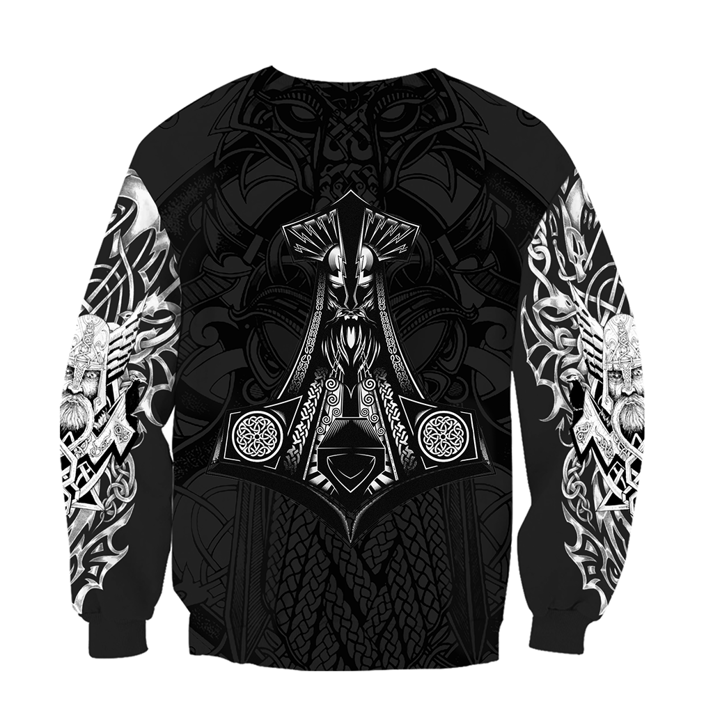 Odin Viking Tattoo Style Pullover-Apparel-HP Arts-Hoodie-S-Vibe Cosy™