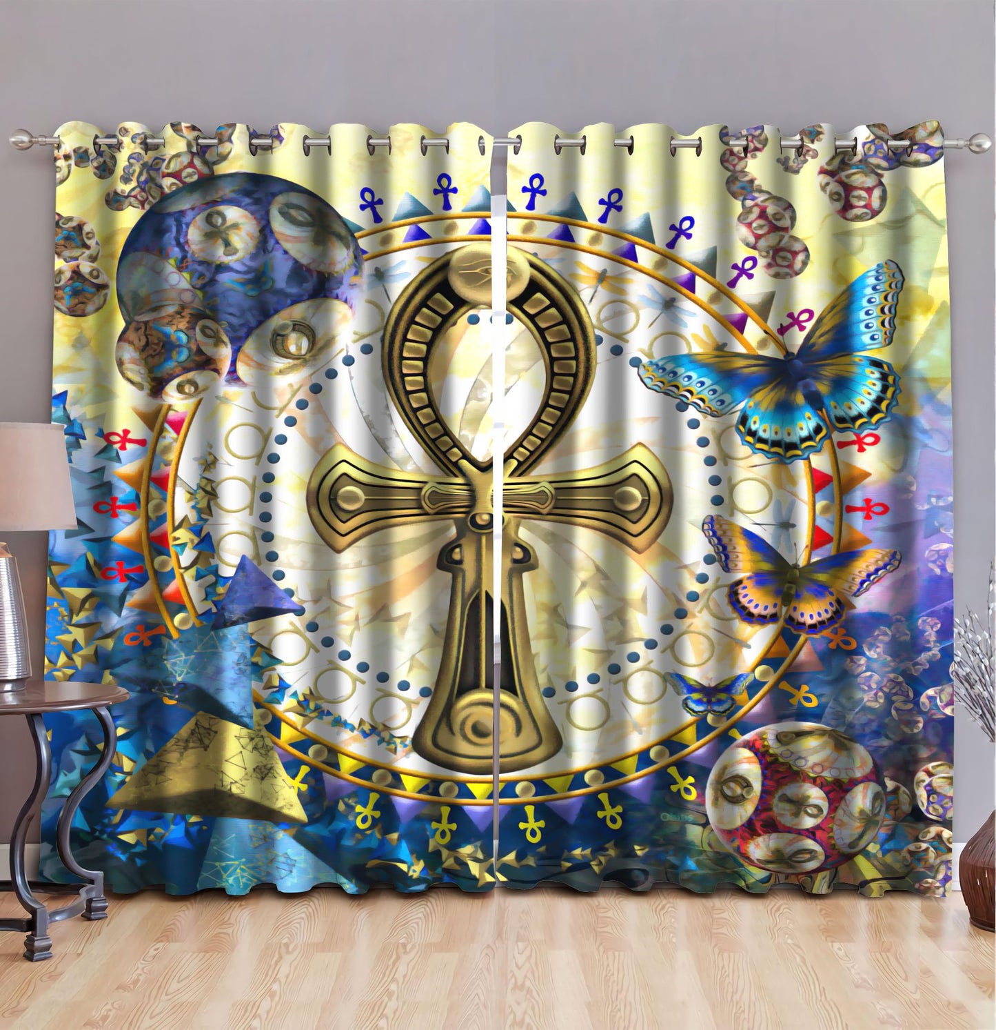 Egypt 3D All Over Printed Window Curtains