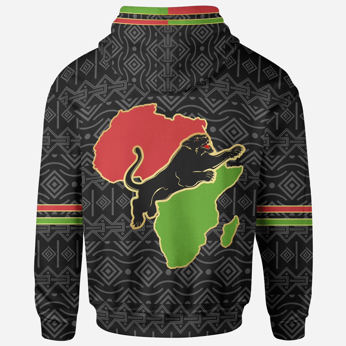 African Hoodie - Africa Panther Map Hoodie-ALL OVER PRINT HOODIES (A)-HPArt-Men-S-Black-Vibe Cosy™