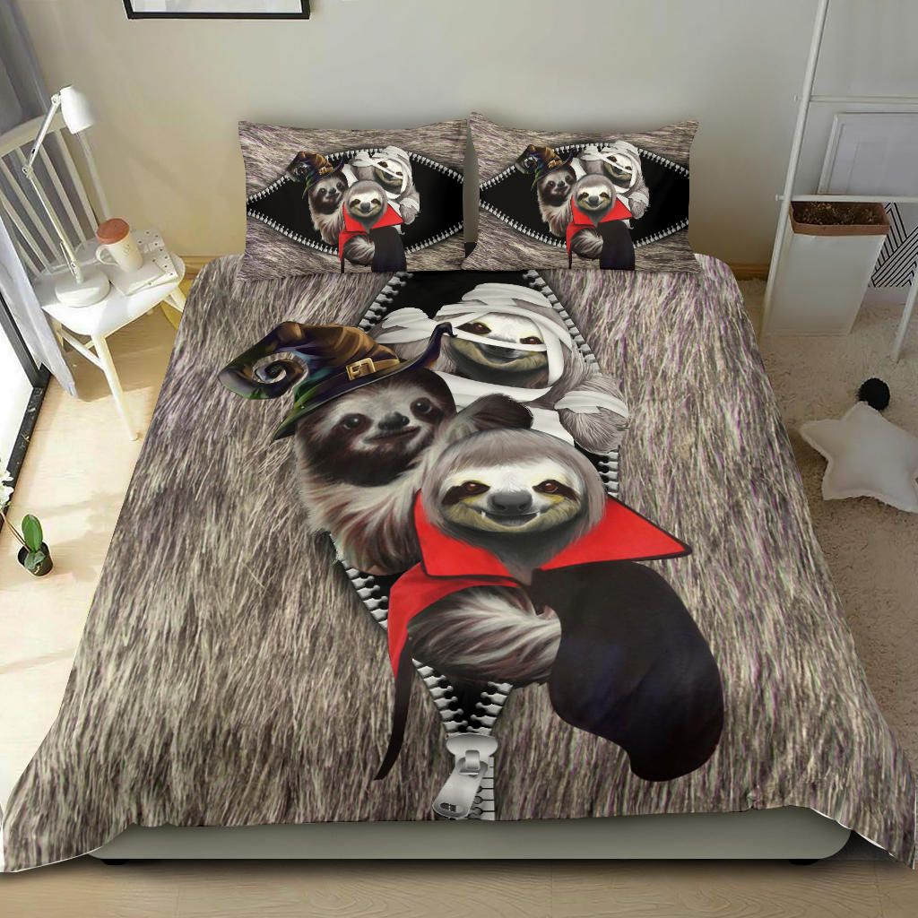 Sloth Costume Halloween Unique Halloween Gift Ideas 3D printed Bedding set