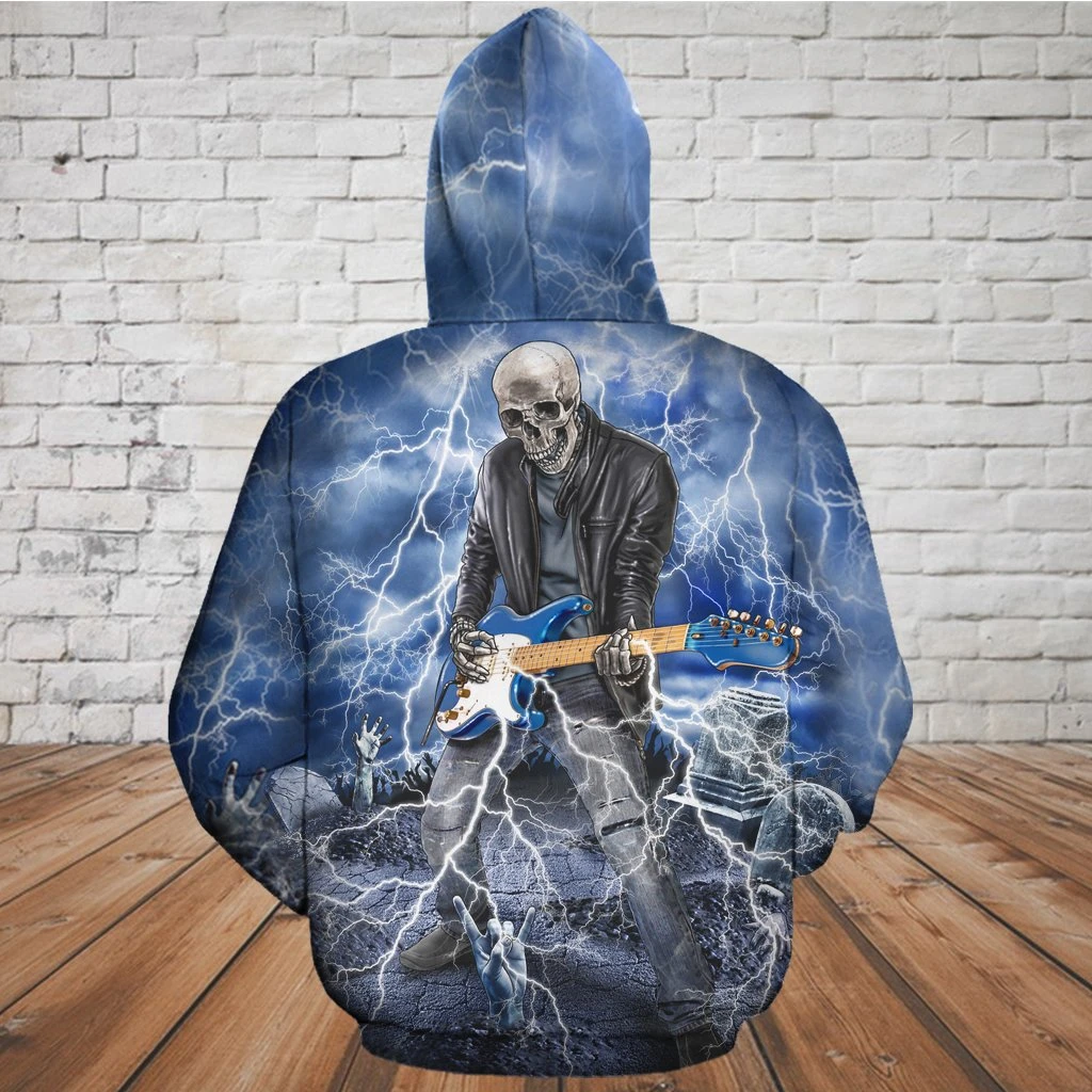 SKULL 3D all over printed Raise The Dead PL05032011-Apparel-PL8386-Zipped Hoodie-S-Vibe Cosy™