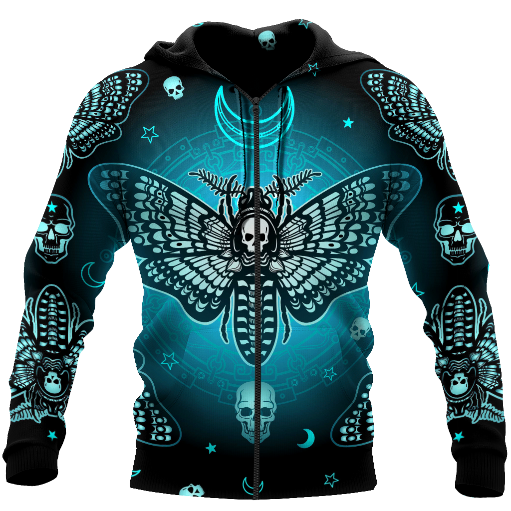 Butterfly Love Skull 3D all over printed for man and women QB05192005-Apparel-PL8386-Hoodie-S-Vibe Cosy™