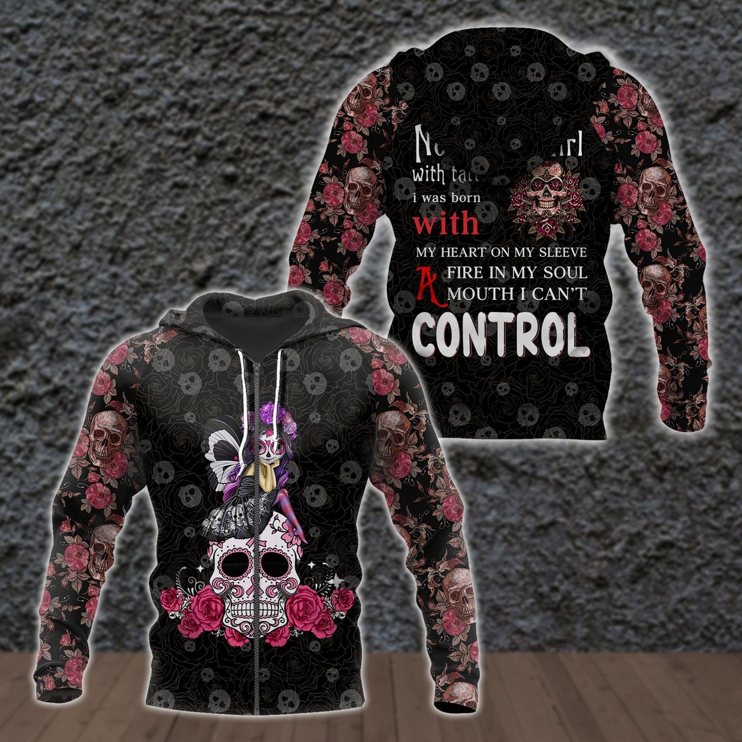 November Girl all over print shirts for man and women PL16032003-Apparel-PL8386-Zipped Hoodie-S-Vibe Cosy™