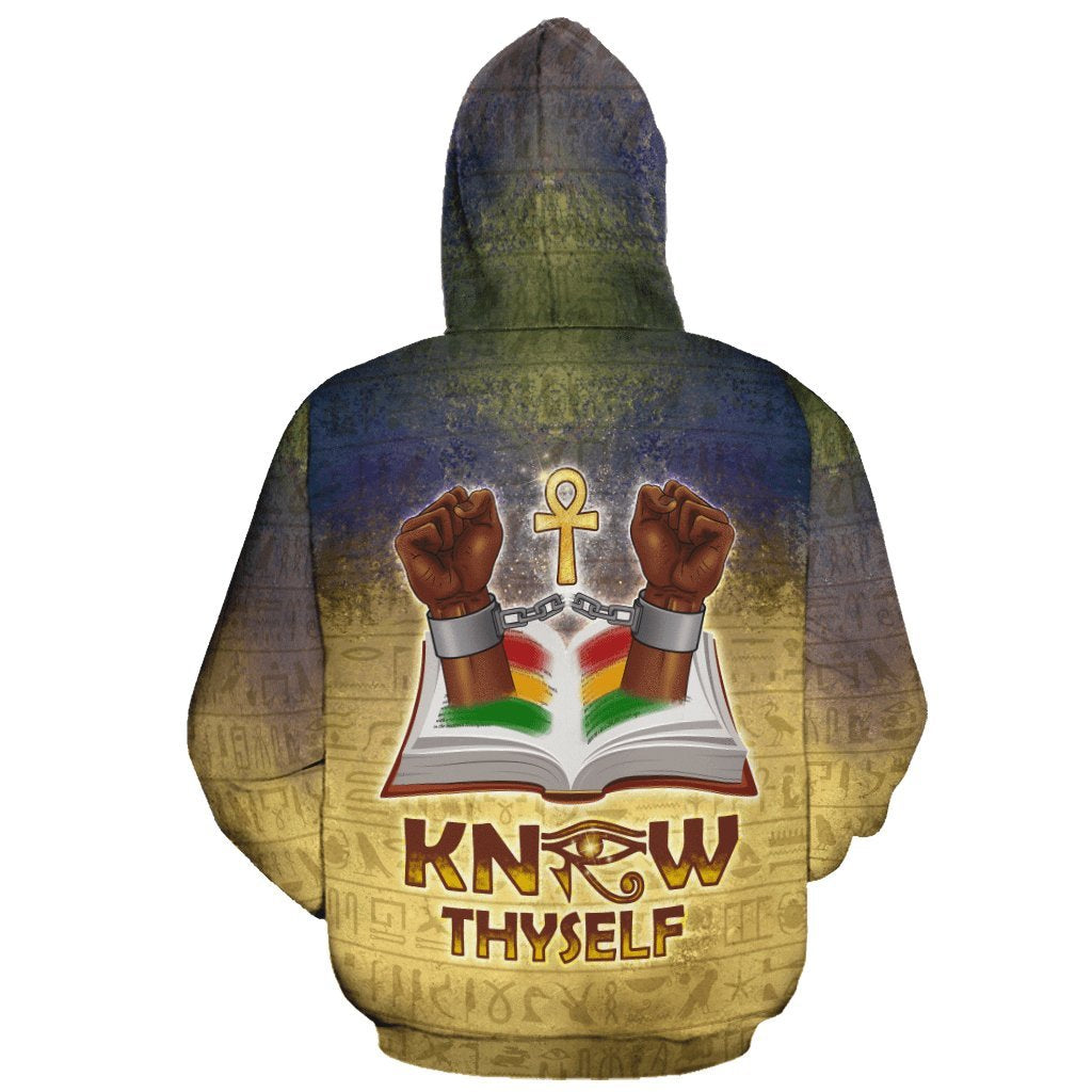 African Hoodie - Africa Black Know Thyself-ALL OVER PRINT HOODIES-HPArt-Men-S-Black-Vibe Cosy™