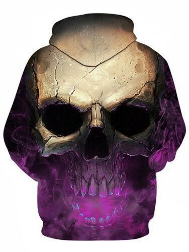 3D Effect Skull Print Pullover Hoodie Purple HC0602-Apparel-Huyencass-Hoodie-S-Vibe Cosy™