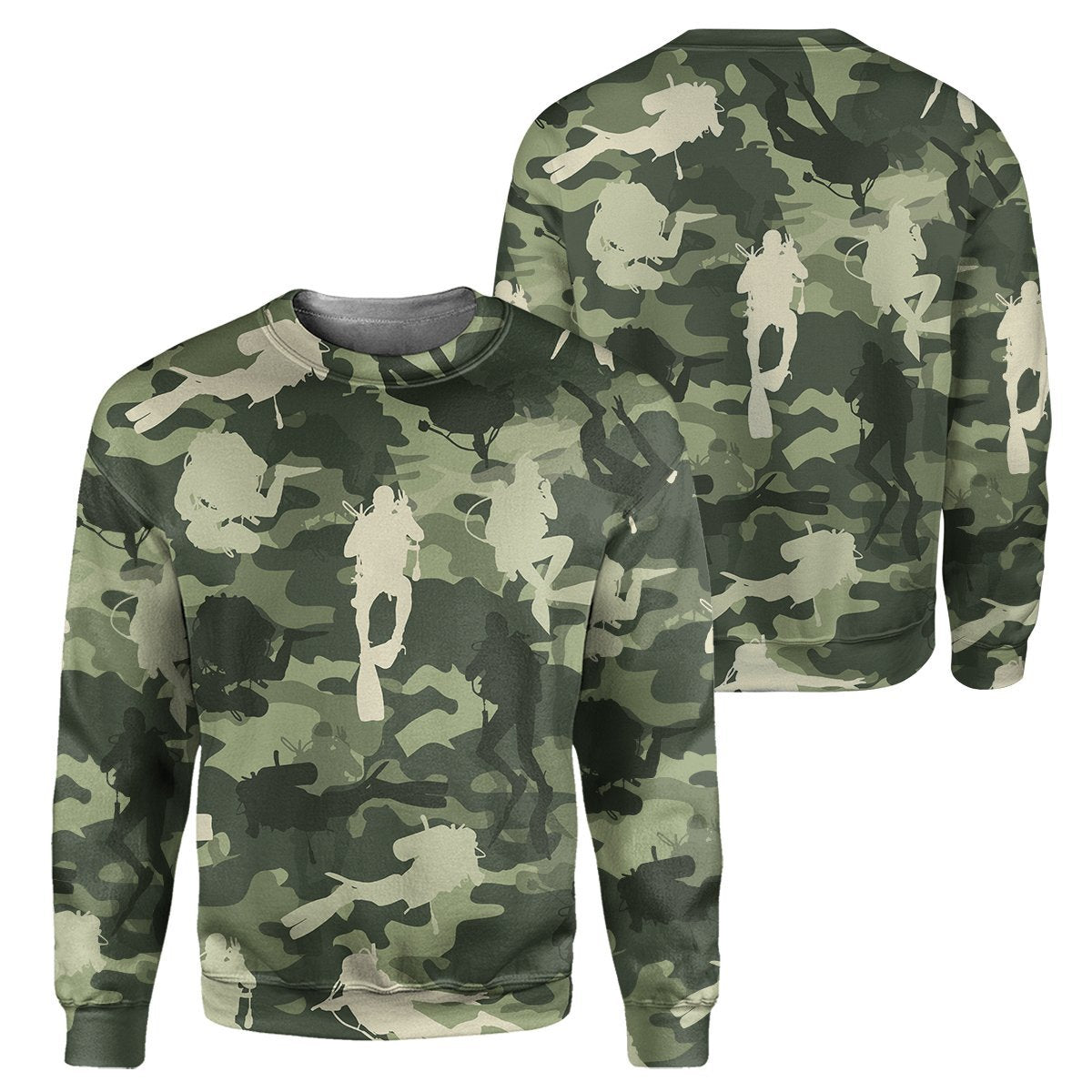 Camo Scuba Diving - 3D All Over Printed Shirt-ALL OVER PRINT HOODIES-HP Arts-Sweatshirt-S-Vibe Cosy™