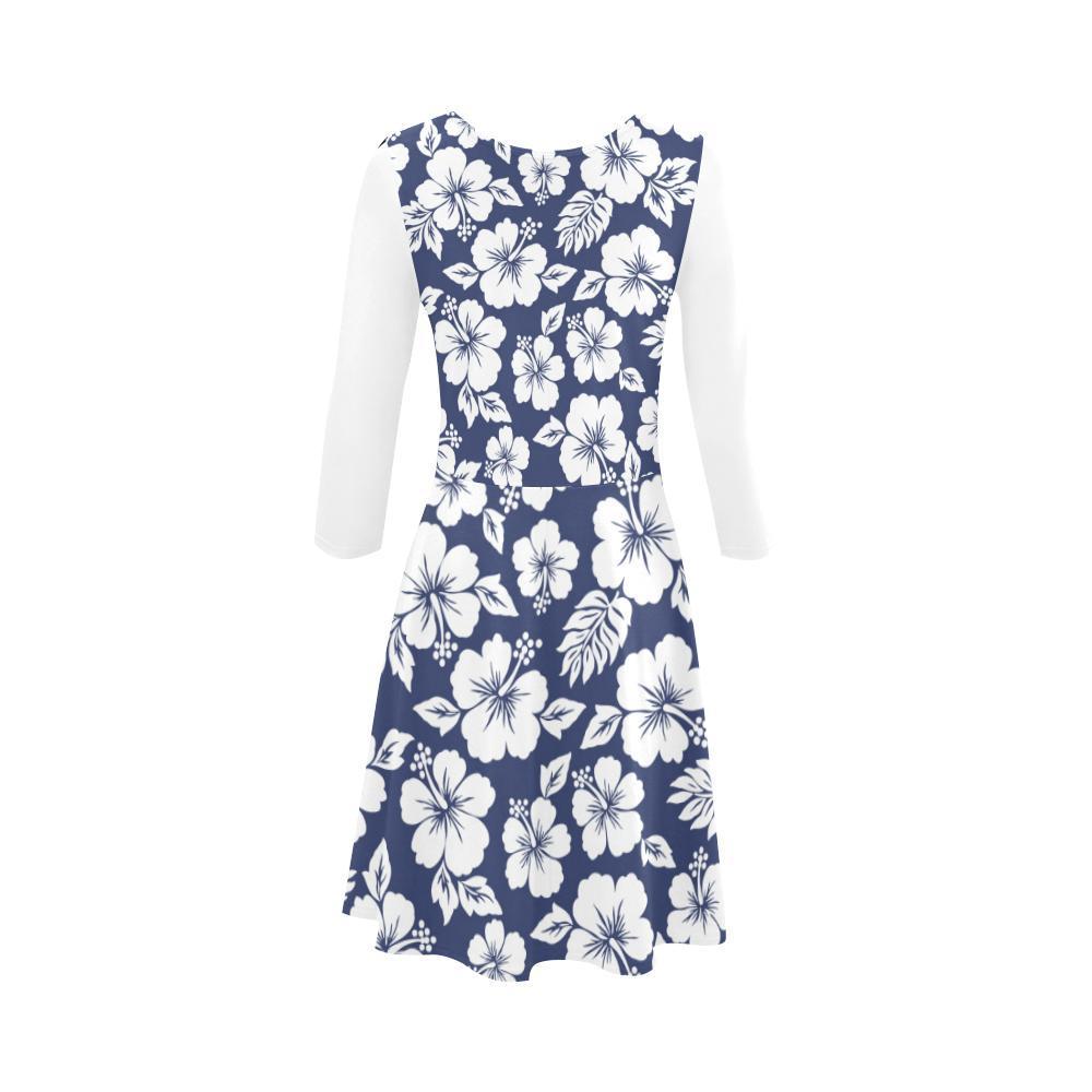 Hibiscus Sundress 04 - AH-SLEEVE SUNDRESSES-e-joyer-XS-White-Sundress-Vibe Cosy™