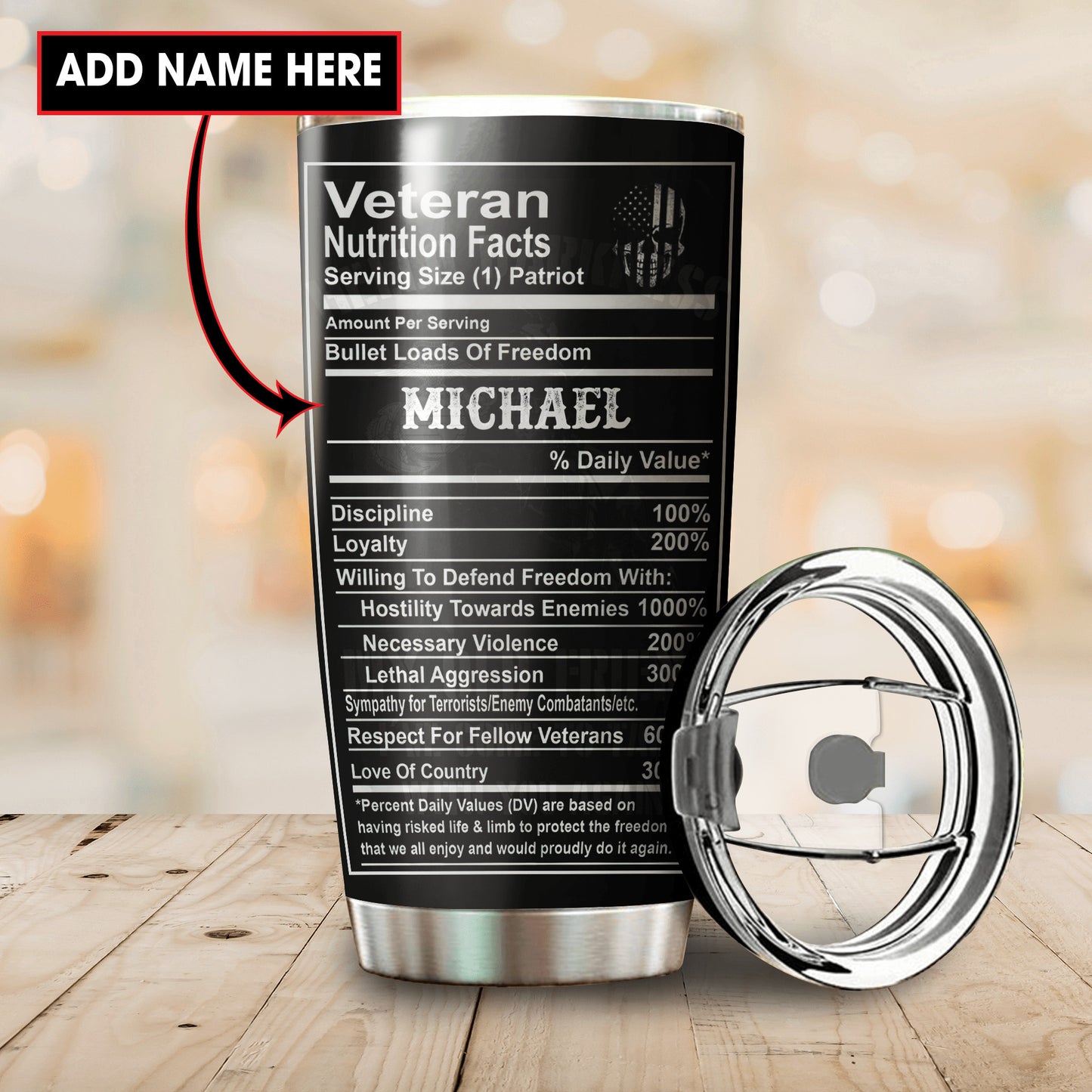 Customize Name United States Veteran Tumbler