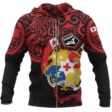 Tonga in My Heart Polynesian Tattoo Style 3D Printed Shirts TT0030-Apparel-TT-Zipped Hoodie-S-Vibe Cosy™