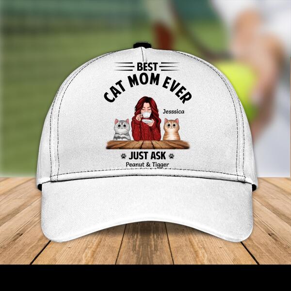 Best Cat Mom Ever Personalized T-shirt Family Custom 3D Cap, Gift For Mom