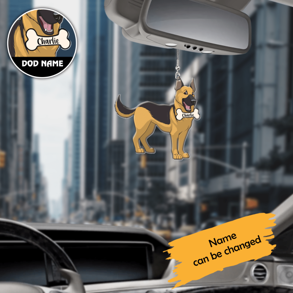 Personalized German Shepherd Ornament On The Car Special Gift For Friends Dad Mom Love Dog