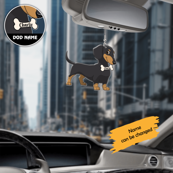 Personalized Dachshund Ornament On The Car Special Gift For Friends Dad Mom Love Dog
