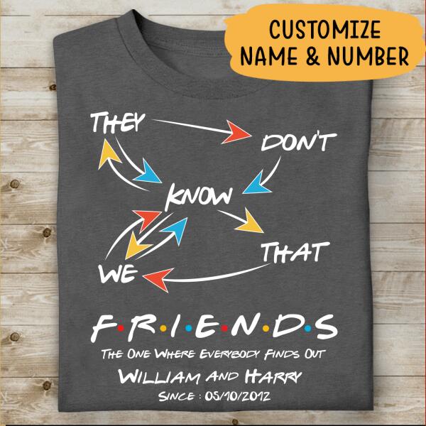 They Don't Know That We Friends, The One Where Everybody Finds Out Personalized T-shirt And Mug, Best Gift For Friends