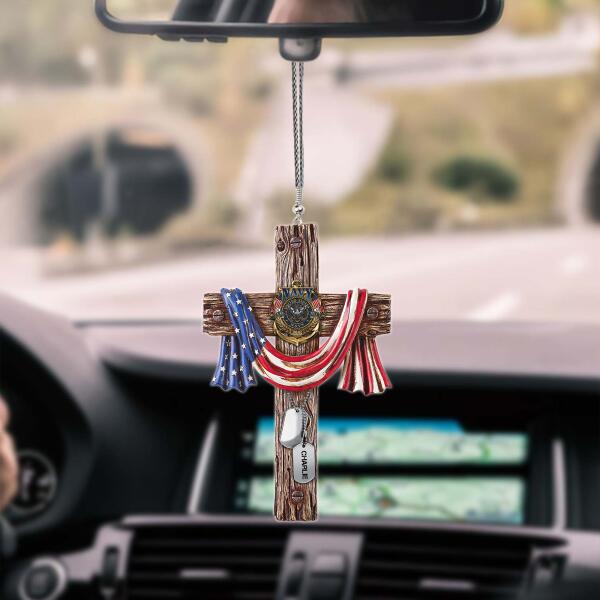 Jesus Veteran Car Hanging Ornament On The Car Special Gift For Friends Dad Papa Grandpa