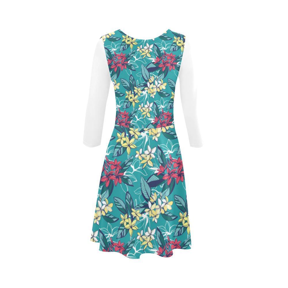 Plumeria Sundress 01 - AH-SLEEVE SUNDRESSES-e-joyer-XS-White-Sundress-Vibe Cosy™