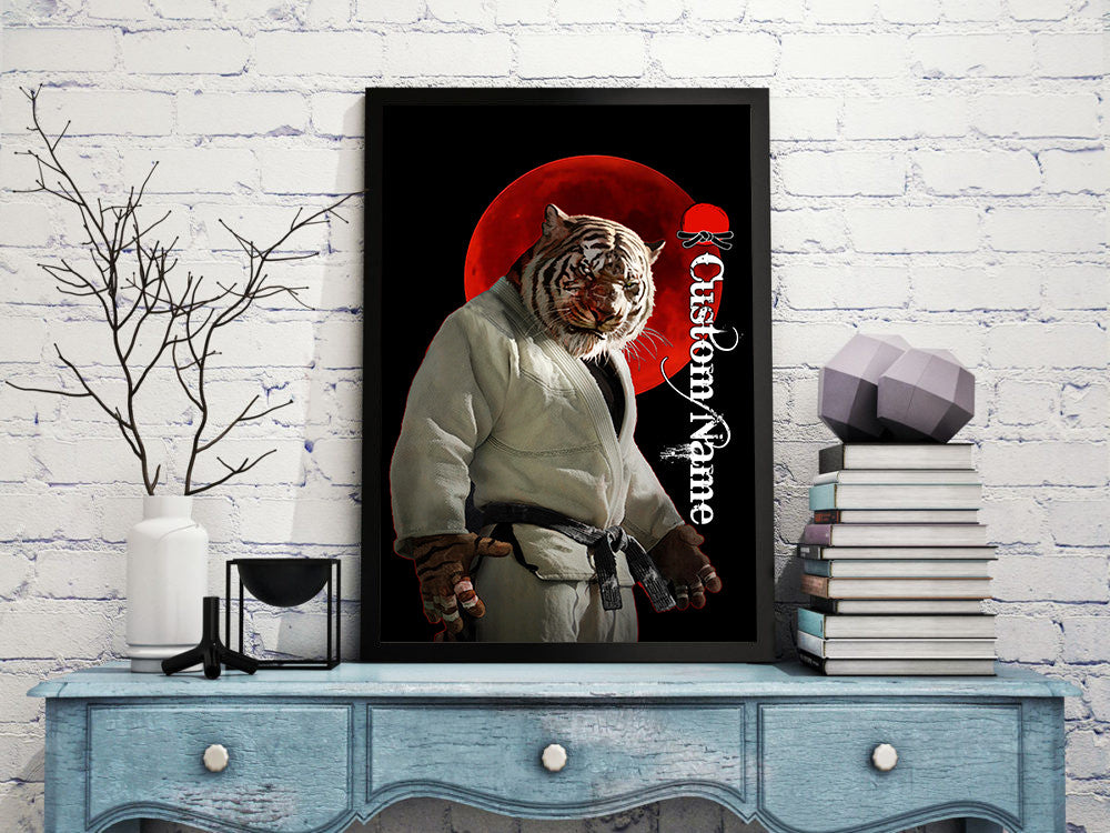 Customize Name Martial Tiger Art 3D All Over Printed Poster DA03042104