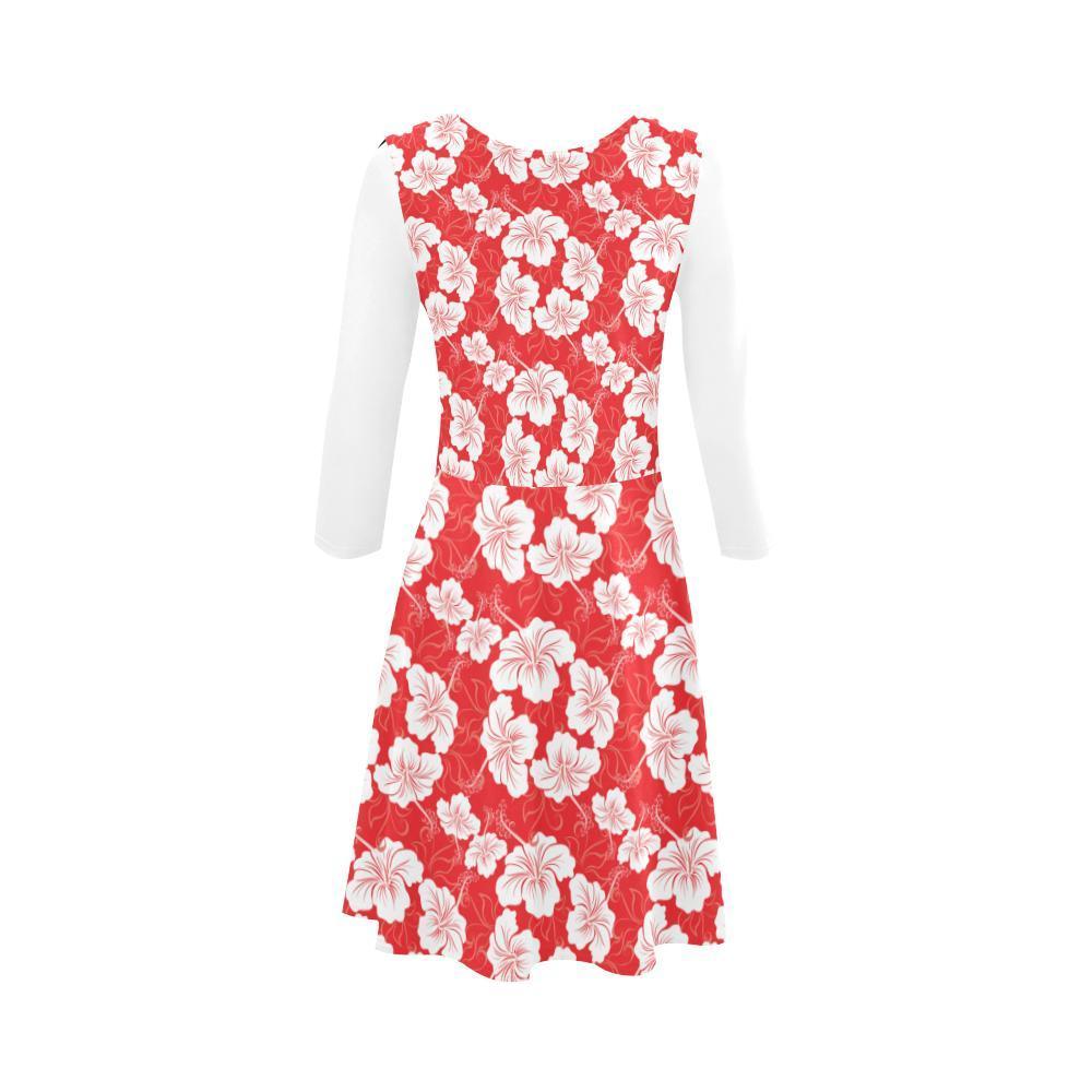 Hibiscus Sundress 03 - AH-SLEEVE SUNDRESSES-e-joyer-XS-White-Sundress-Vibe Cosy™