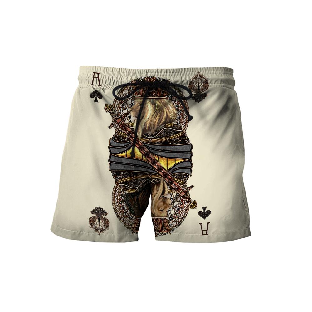 3D Yellow Ace Spade Lion King Poker All Over Printed Unisex Shirts