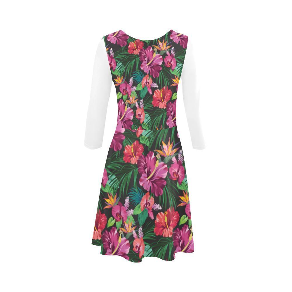 Hibiscus Sundress 01 - AH-SLEEVE SUNDRESSES-e-joyer-XS-White-Sundress-Vibe Cosy™