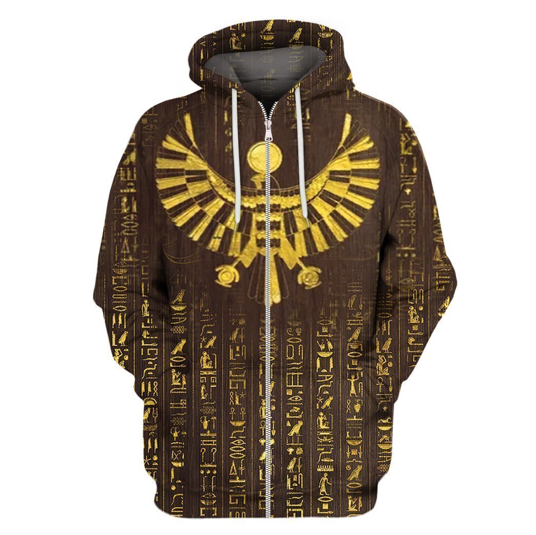 All Over Printed Horus Egyptian God-Apparel-HbArts-Zipped Hoodie-S-Vibe Cosy™