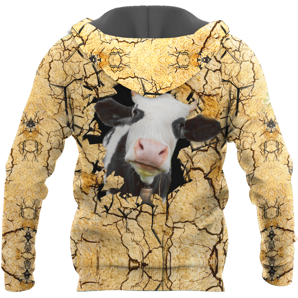 Dairy Cattle Cracks 3D Hoodie Shirt For Men And Women