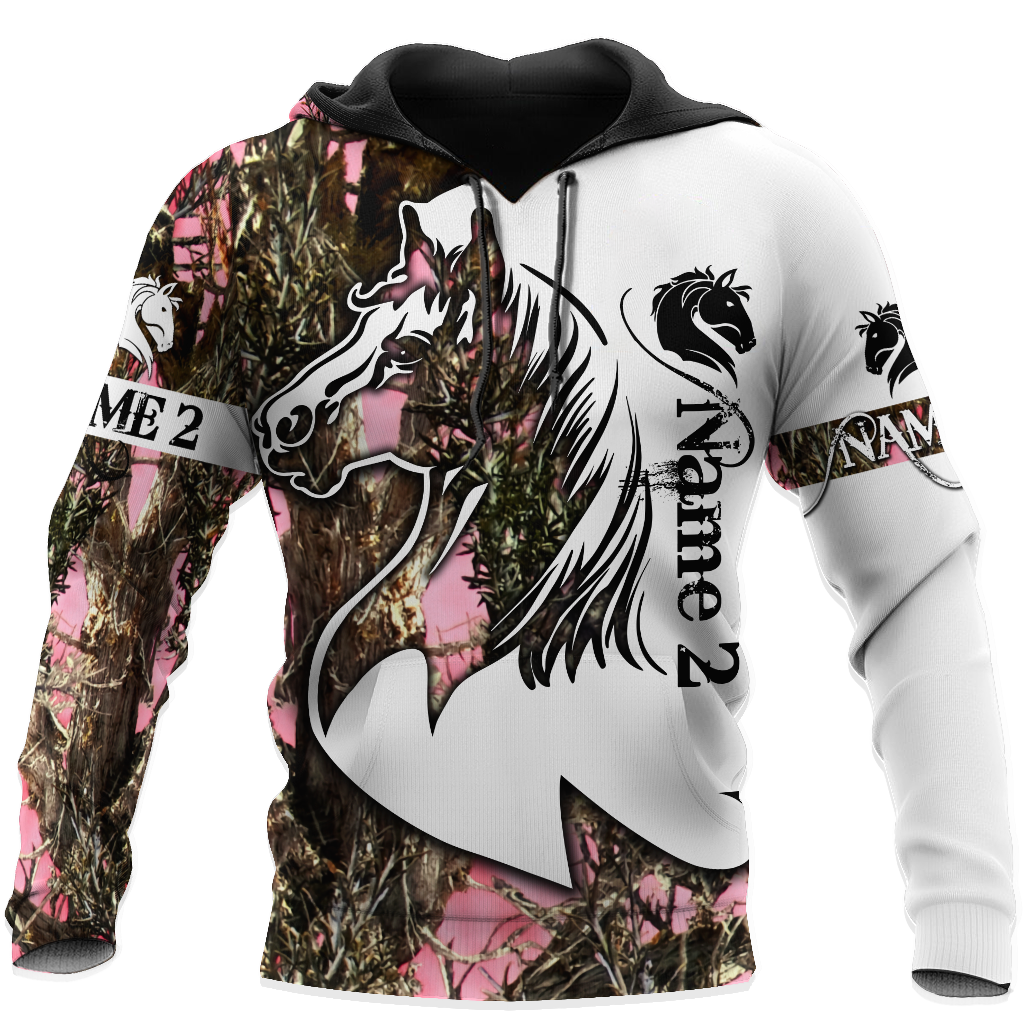 Love Gift Couple Horse 3D All Over Printed Unisex Shirts 2N Custom Name XT