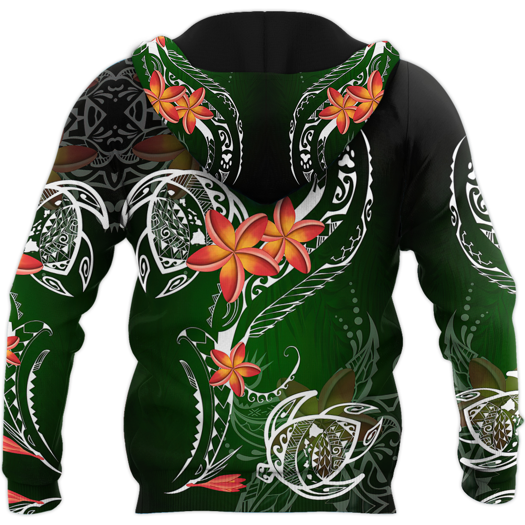 Amazing Polynesian Frangipani And Tattoo Hawaii Style Unisex Deluxe Zip Hoodie ML