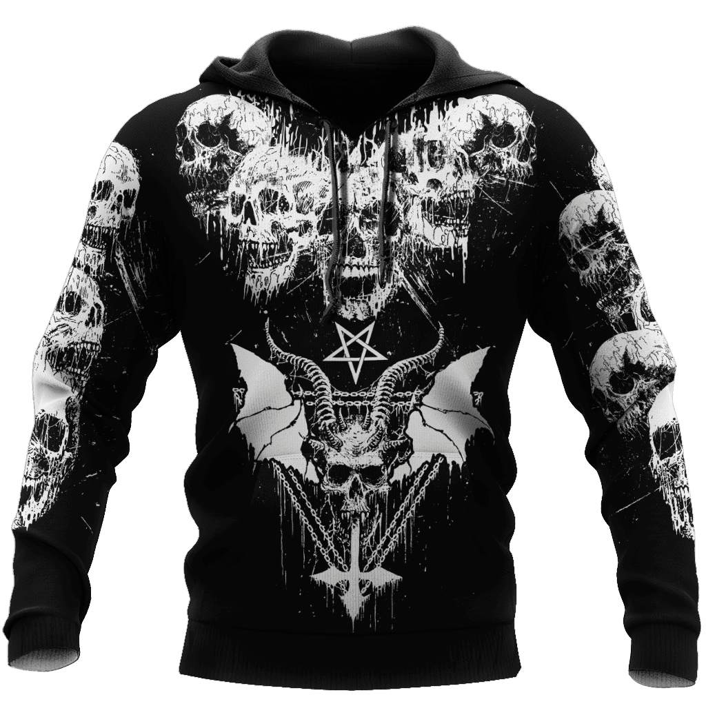 Dark Art Satanic With White Wings Hoodie For Men And Women