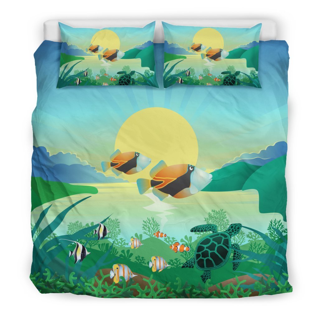 Humuhumunukunukuapua Hawaiian Bedding Set - AH - K5-BEDDING SETS-Alohawaii-US King-Black-Polyester-Vibe Cosy™