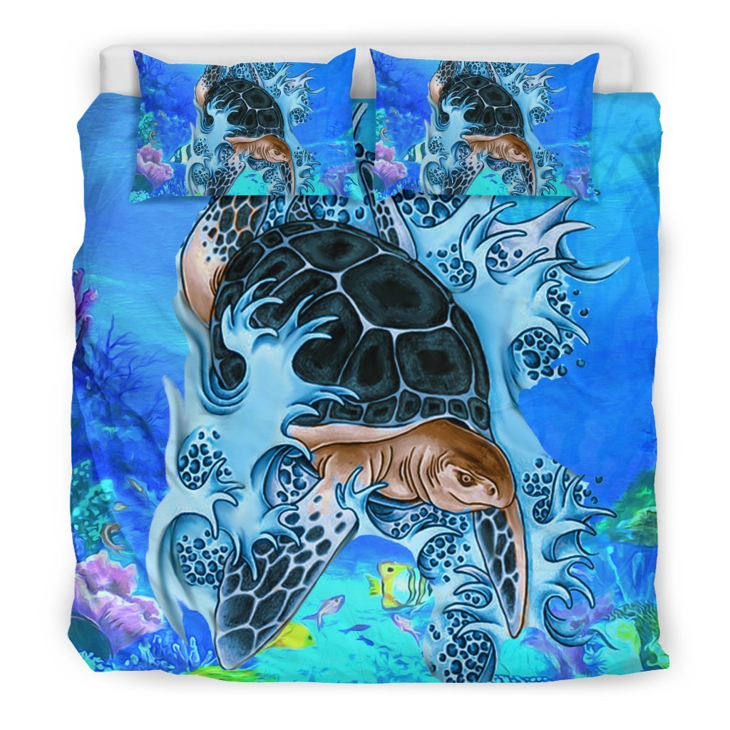 Hawaii Big Turtle Bedding Set - AH-BEDDING SETS-Alohawaii-US King-Black-Polyester-Vibe Cosy™