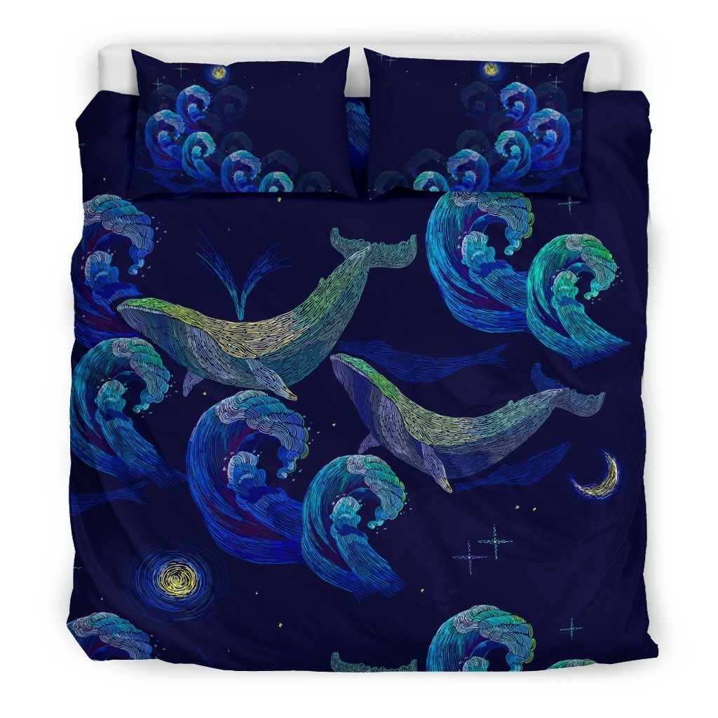 Whale Bedding Set - AH - TH9-BEDDING SETS-Alohawaii-US King-Black-Polyester-Vibe Cosy™