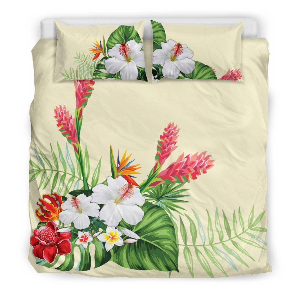 Hibiscus Bedding Set - AH-BEDDING SETS-Alohawaii-US King-Black-Polyester-Vibe Cosy™