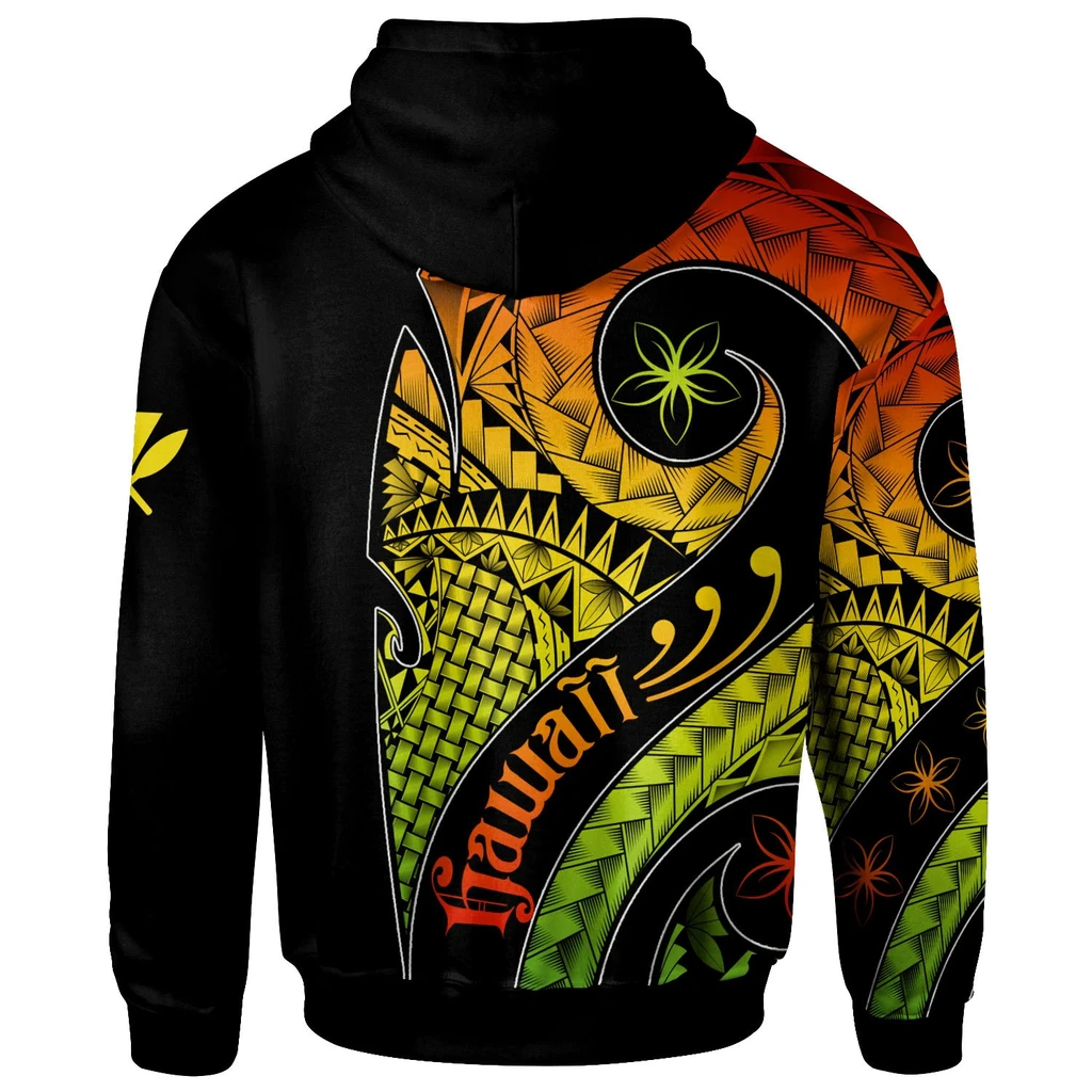Polynesian Hawaii Patterns Personalised Name 3D Unisex Hoodie