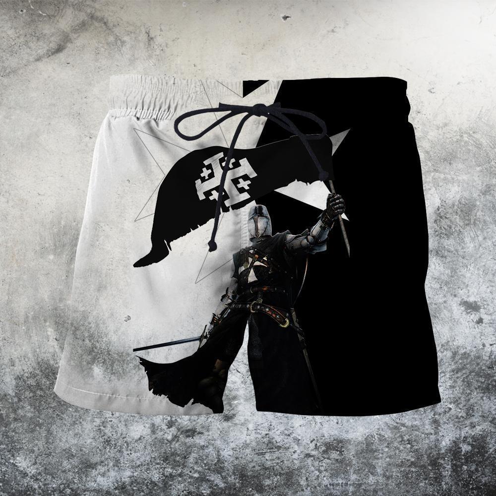 3D All Over Printed Black Templar Shirts-Apparel-HP Arts-SHORTS-S-Vibe Cosy™