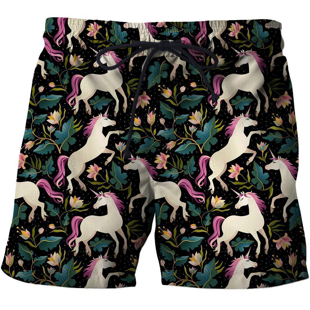 3D All Over Unicorn And Flower Hoodie-Apparel-Phaethon-Shorts-S-Vibe Cosy™
