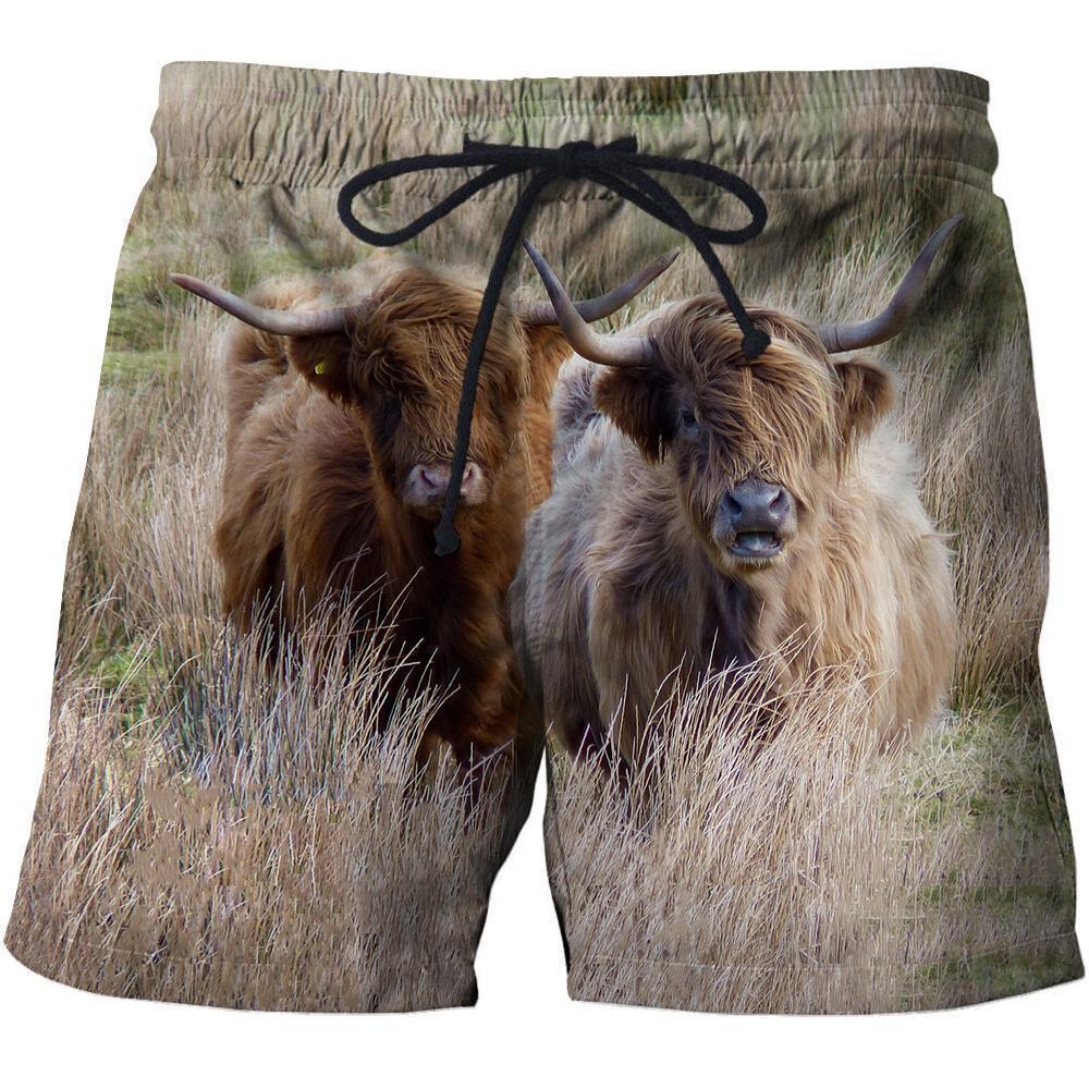 All Over Printed Highland Cattle Beautiful And Shorts-Apparel-Phaethon-SHORTS-S-Vibe Cosy™