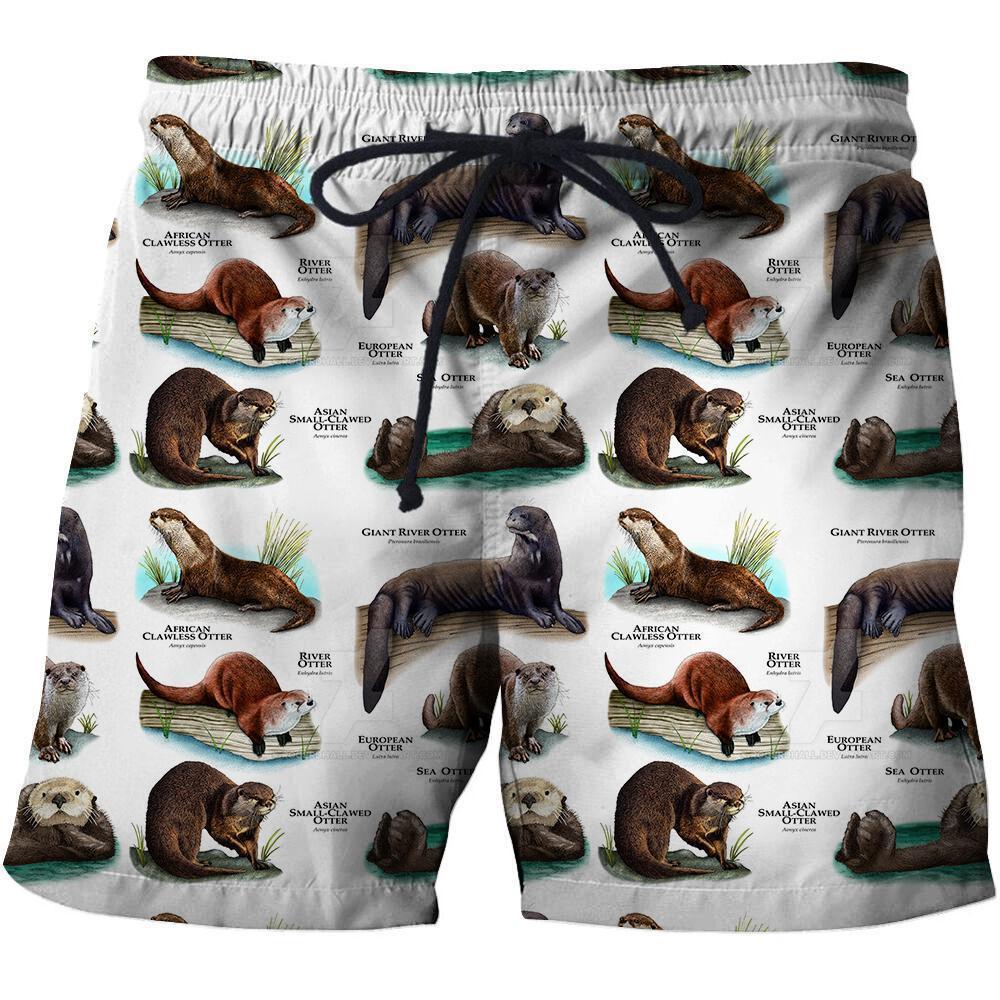 3D All Over Printed Otters Of The World Shirts and Shorts-Apparel-HP Arts-SHORTS-S-Vibe Cosy™