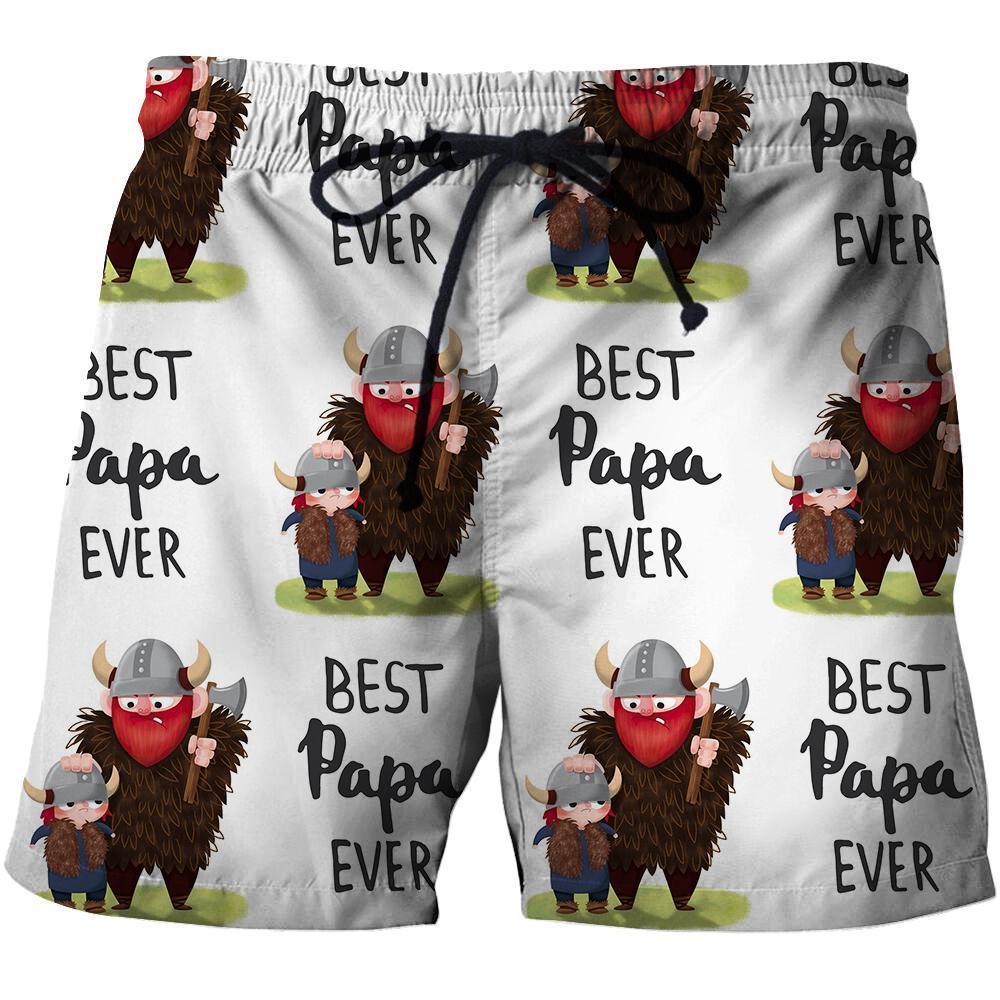 3D All Over Print Best Papa Ever-Apparel-Khanh Arts-Shorts-S-Vibe Cosy™