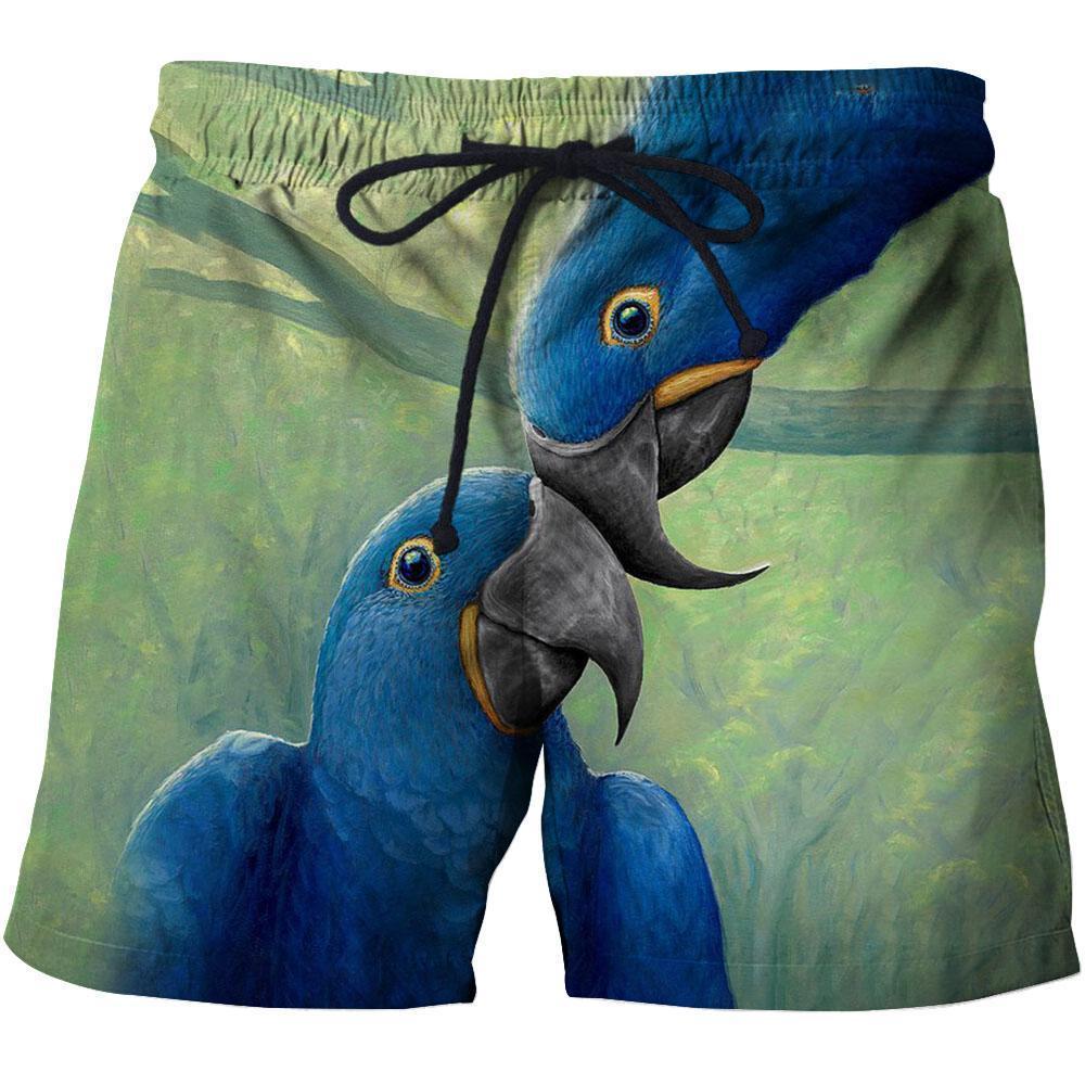 3D All Over Print Parrot Blue Love Hoodie-Apparel-PHL-Shorts-S-Vibe Cosy™