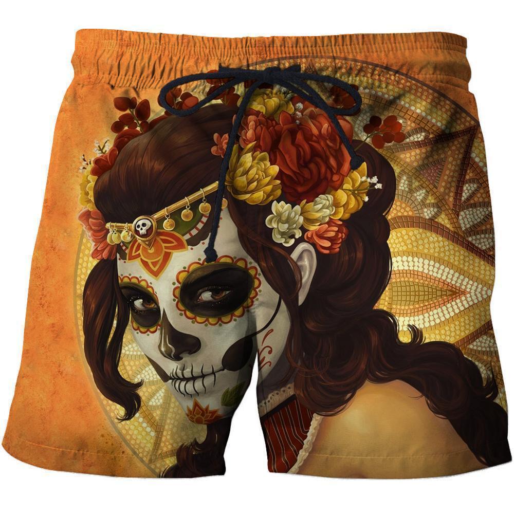 3D All Over Sugar Beautiful Skull Hoodie-Apparel-Phaethon-SHORTS-S-Vibe Cosy™