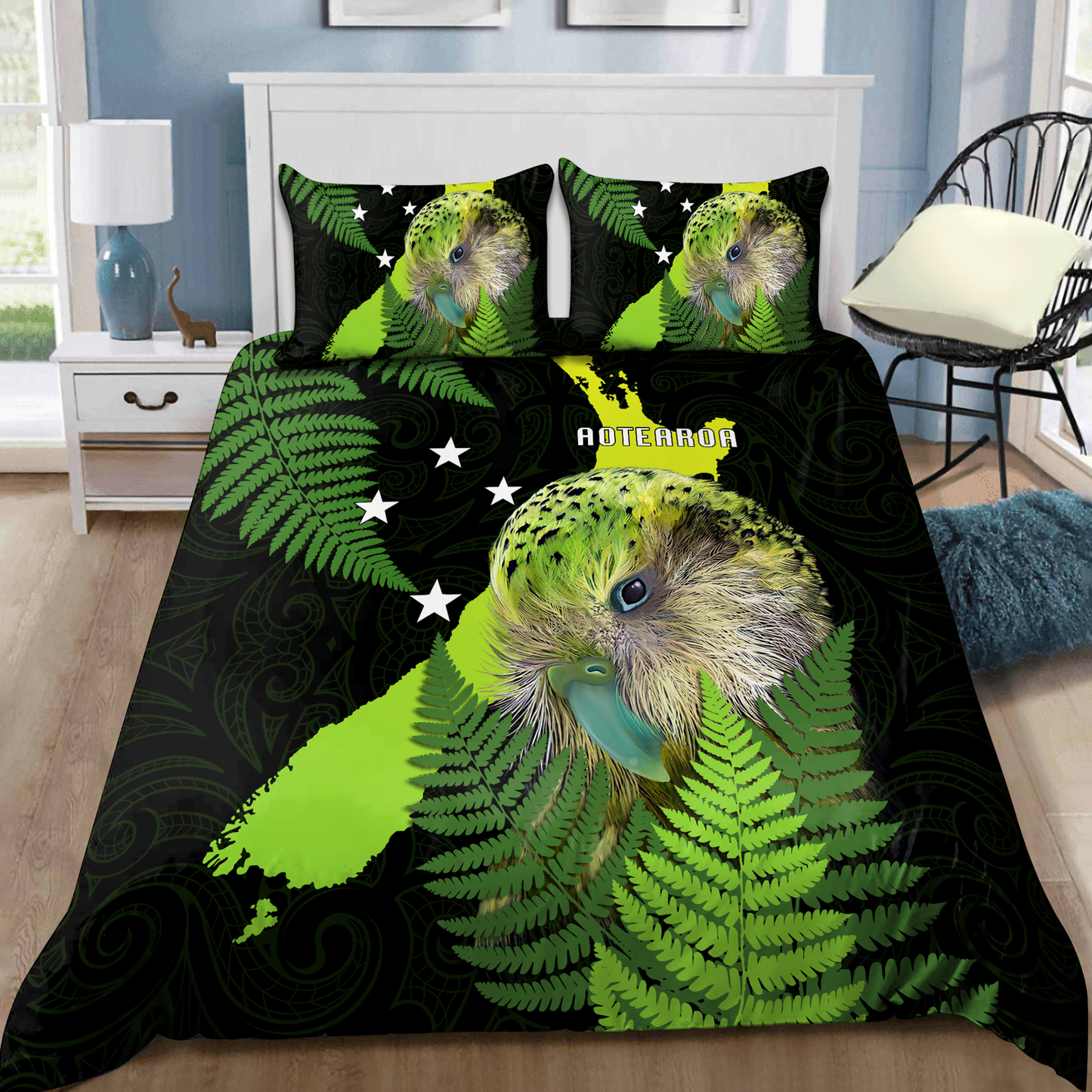 Premium Aotearoa Kakapo Bird Bedding Set