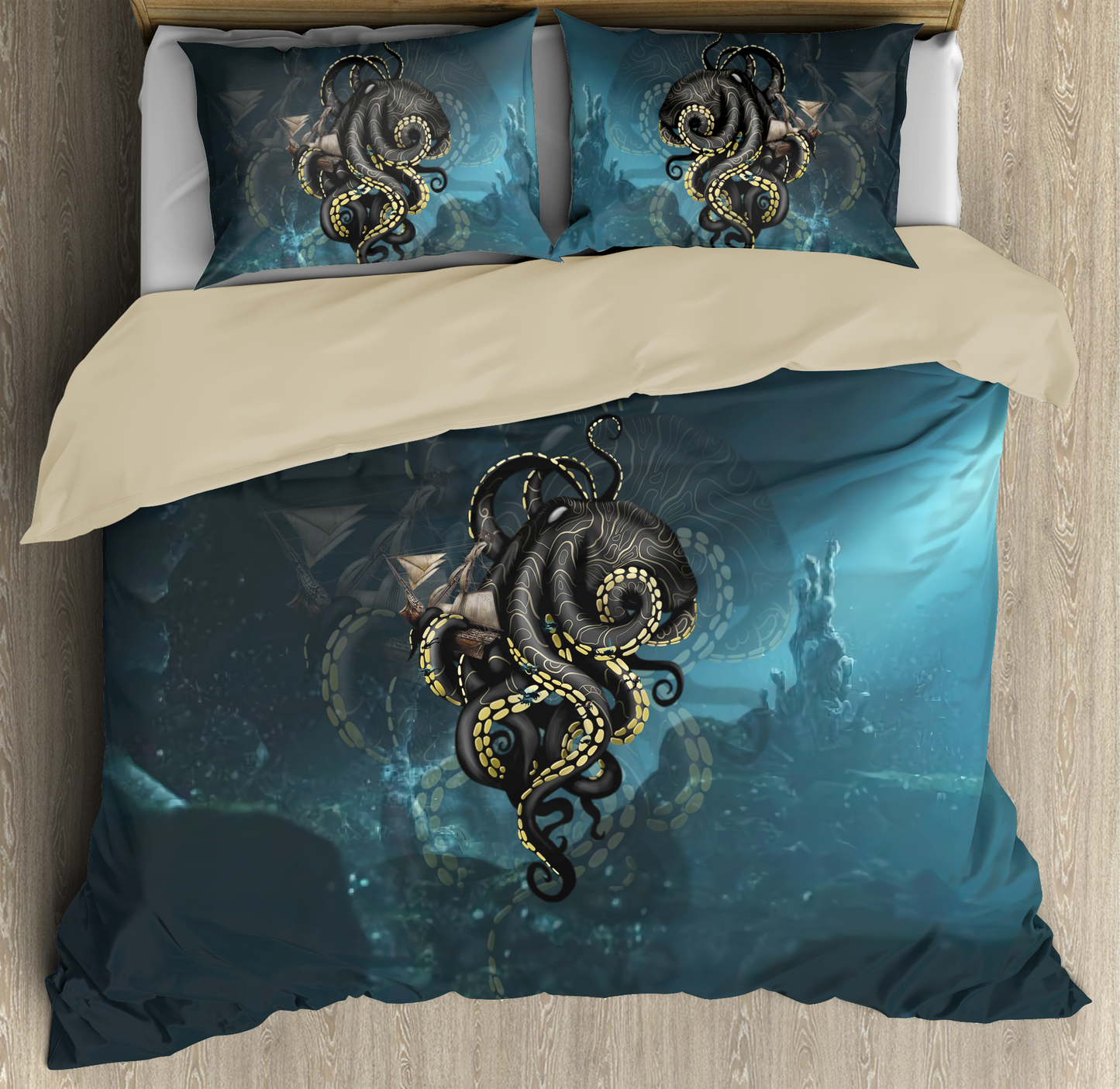 Premium Bedding Set Kraken Octopus King of The Seven Seas ML
