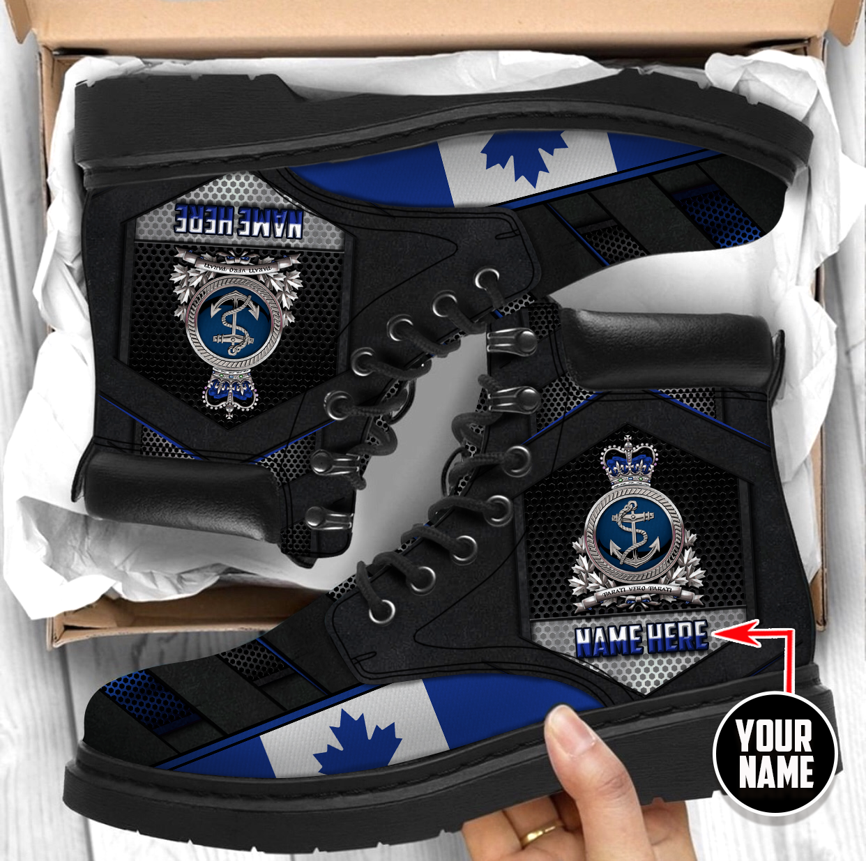 Personalized Name XT Canadian Navy Veteran 3D Boots Shoes TNA13032104