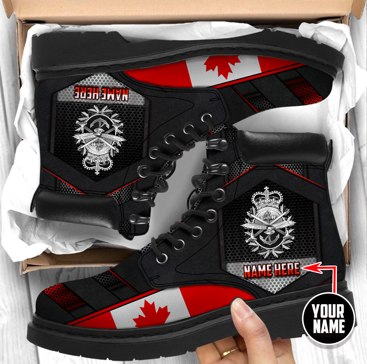 Personalized Name XT Canadian Armed Forces Veteran 3D Boots Shoes TNA13032103
