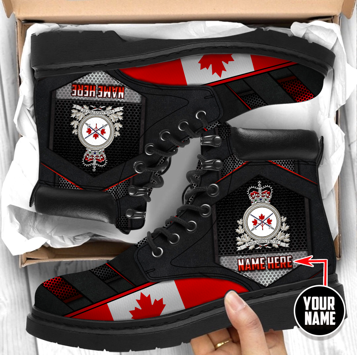 Personalized Name XT Canadian Army Veteran 3D Boots Shoes TNA13032102