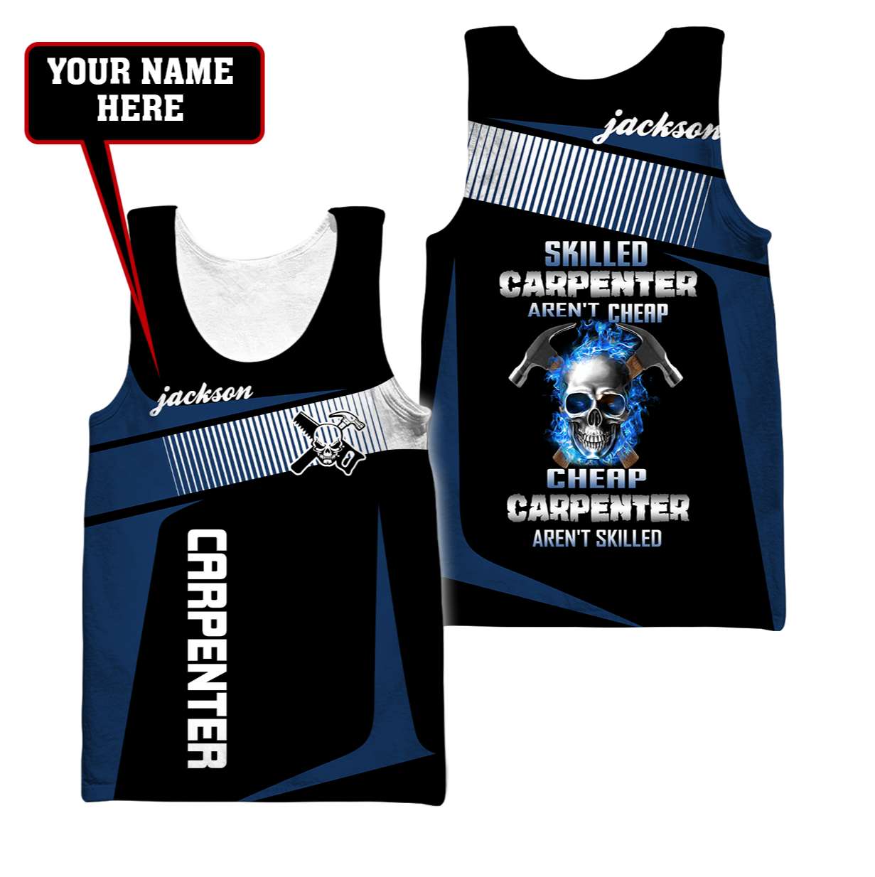 Premium Carpenter Custom Name 3D All Over Printed Unisex Shirts