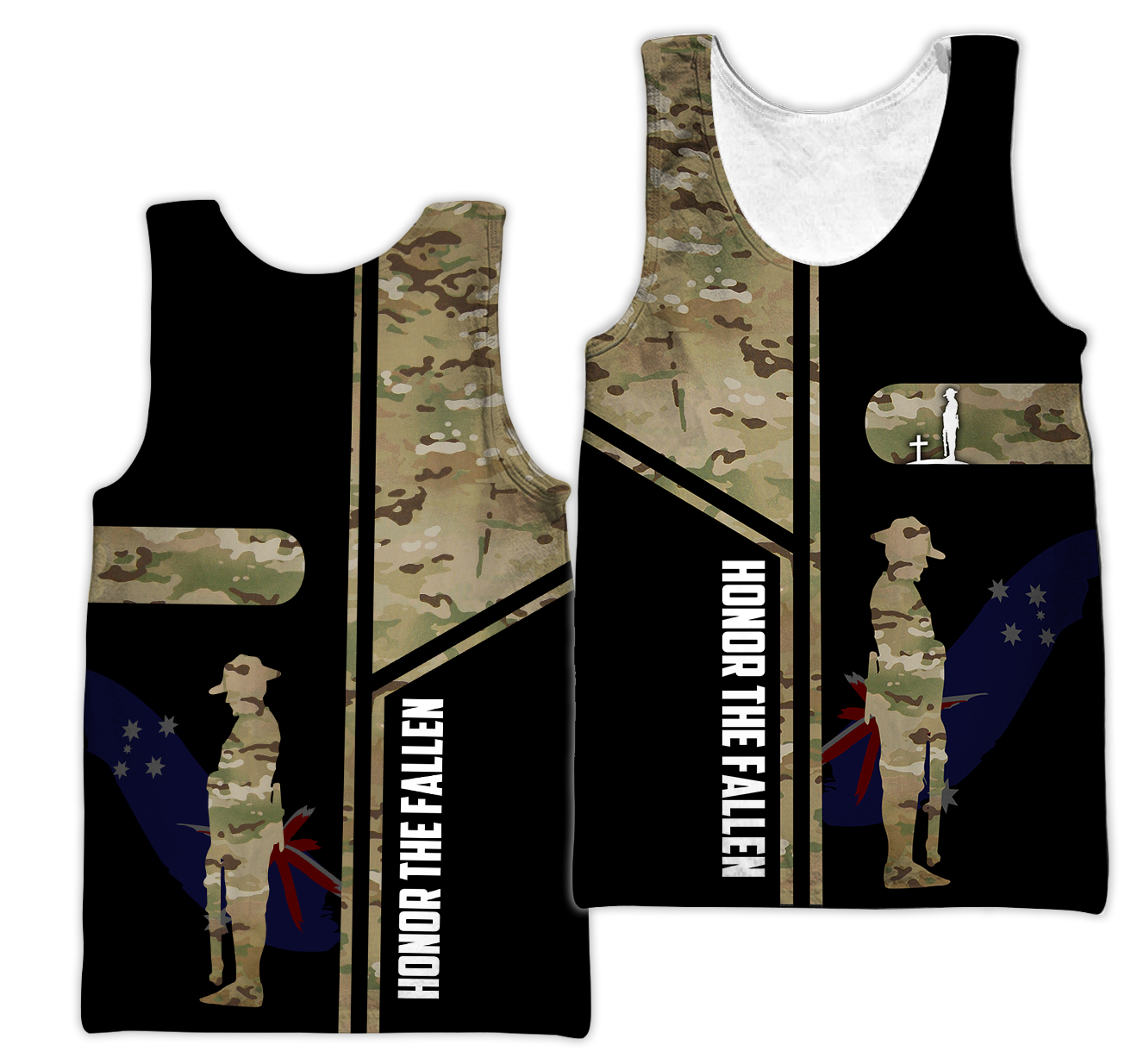 Custom name Australia Army Camo 3D Design print shirts ver.1